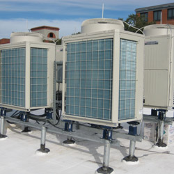 Cluster of Outdoor Units on Rooftop