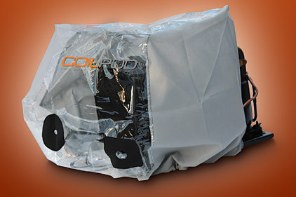 The CoilPod dust containment bag is said to be âan environmentally friendly solution for the indoor cleaning of self-contained condenser coil units in refrigerated or freezer display cases.â