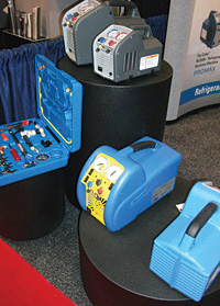 This display at the AHR Expo in New York City earlier this year shows the continued interest in recovery equipment â?? especially newer models.