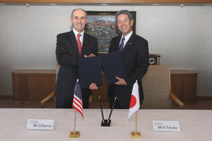 Geraud Darnis, president and CEO, UTC Building & Industrial Systems, and Hisao Tanaka, president and CEO, Toshiba Corp., announced plans to establish engineering centers in India, North America, and Europe.