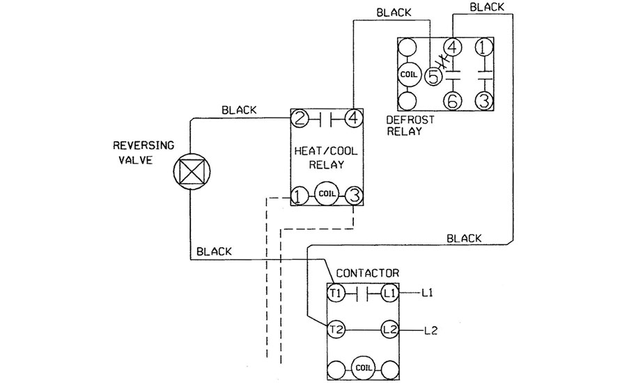 Partial diagram of heat pump electrical system