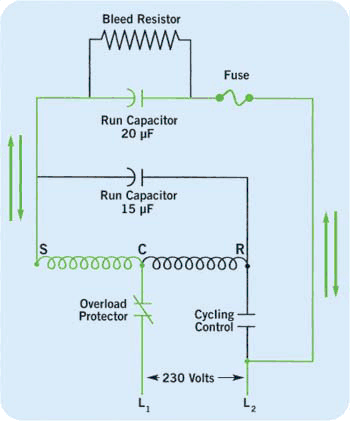 Single-Pole And Double-Pole Contactors | ACHR News  Wiring Diagram Single Phase Compressor Motor Contactor Relay Heater    ACHR News