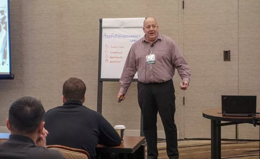 Matt Marsiglio of Flame Heating, Cooling, Plumbing, and Electrical in Warren, Michigan, teaches attendees. - The ACHR News