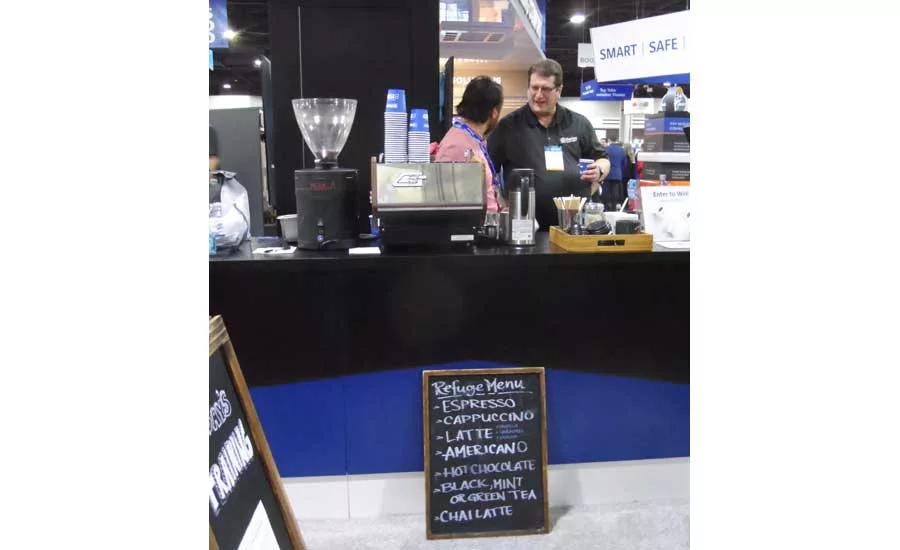 For those needing a break during the Expo, Marley Engineered Products had them covered with an in-booth coffee bar and barista. - The ACHR News