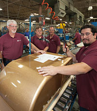 Airxcel golden a/c unit on production line