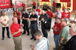 An under-renovation building on the site of the Pabst brewery in downtown Milwaukee was one of the venues temporarily used by Milwaukee Tool to showcase its latest products to the trade press.