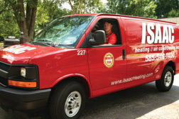 At Isaac Heating & Air Conditioning, the company keeps its fleet up-to-date by purchasing vehicles outright when one goes down. The company has around 160 vehicles on the road.