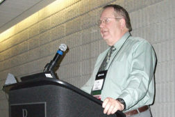 Don Fenton of Kansas State University presents a paper on risk analysis for ammonia refrigeration systems 