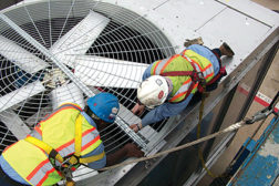 The Legionella bacterium has been found in HVAC equipment similar to the chillers pictured here. 