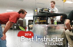 2014 Best Instructor winner Brian Forbes watches as students check a system for leaks. Forbesâ?? course is the last class HVACR students take before graduating from the HVACR program at Manatee Technical Institute in Bradenton, Florida.