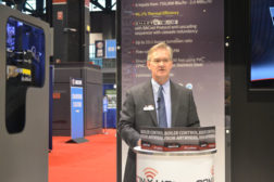 Mike Lahi, vice president, Sales & Marketing, Lochinvar, discusses the new condensing boiler during a press conference at AHR Expo in Chicago.