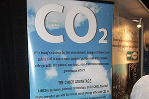 Just as manufacturers like Hill Phoenix are promoting use of CO2 as a refrigerant, so too is an increasing number of contractors as evident in this display at a past industry trade show.