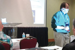 Steve Wagner, Liebert Systems, provides instructors with training on new data center cooling technologies.