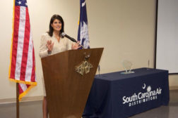 South Carolina Gov. Nikki Haley speaks at the South Carolina All-WomenÃ¢??s Factory Tour and Luncheon.