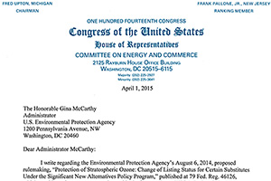Congressman Questions the EPA about HFCs