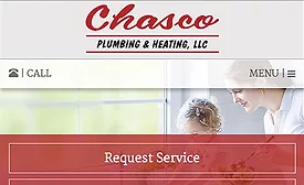 The three buttons, Request Service, Request an Estimate, and View Our Specials, make it easier for customers to gather information and schedule service.
