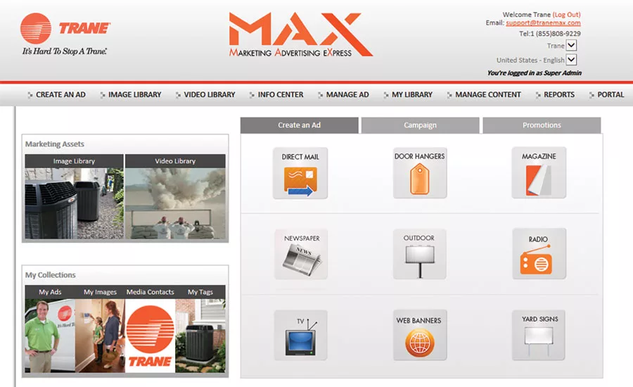 Trane refreshed its dealer marketing tools and support by launching a new online portal last June.