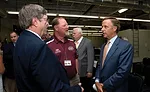 Gordy Noe (center), president of Pioneer Heating & Air Conditioning Inc., Knoxville, Tennessee, has explained to many people, including Tennessee governor Bill Haslam (right), the qualities of the Ride and Decide program.