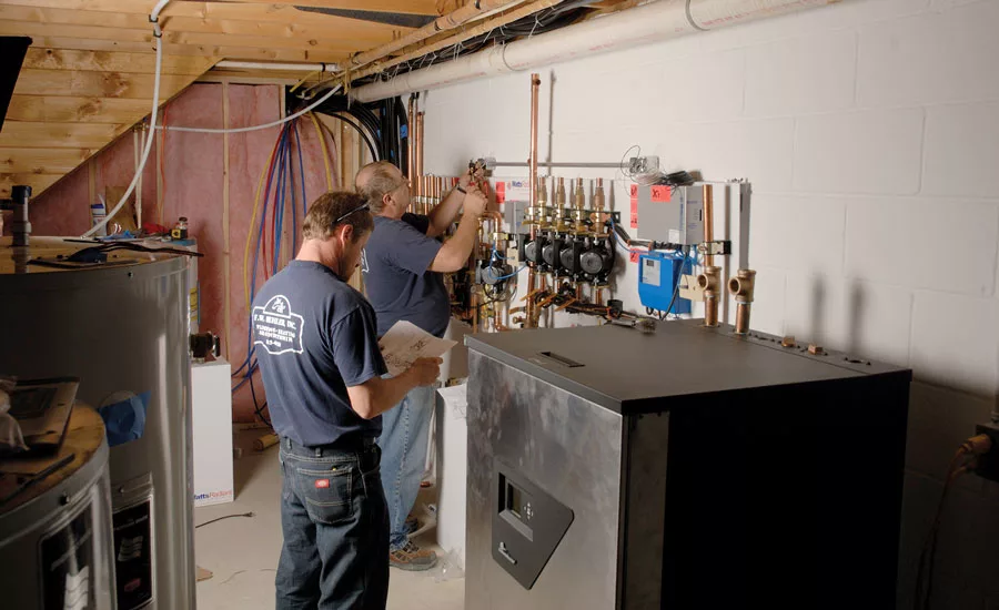 The Trilogy 45 Q-Mode features four modes of operation: a cooling mode, a heating mode, a mode dedicated to heating water, and a cooling mode that rejects heat to the hot water tank. PHOTO Courtesy OF ClimateMaster