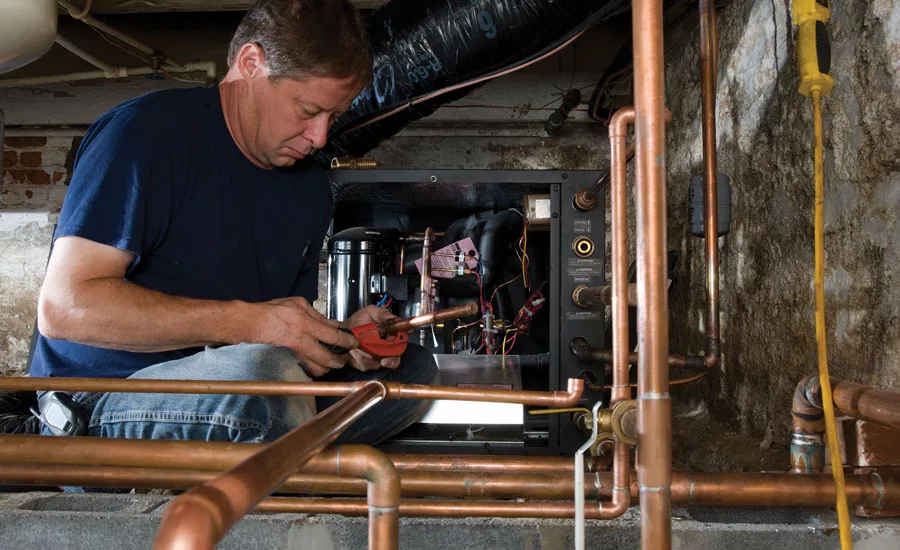 The Trilogy 45 Q-Mode features an internal variable-speed loop pump, which helps save time during installation. photo Courtesy of ClimateMaster