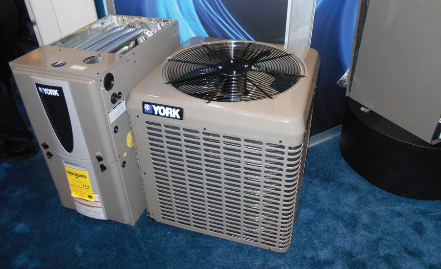 Johnson Controls displayed its new York LX Series split system air conditioners.
