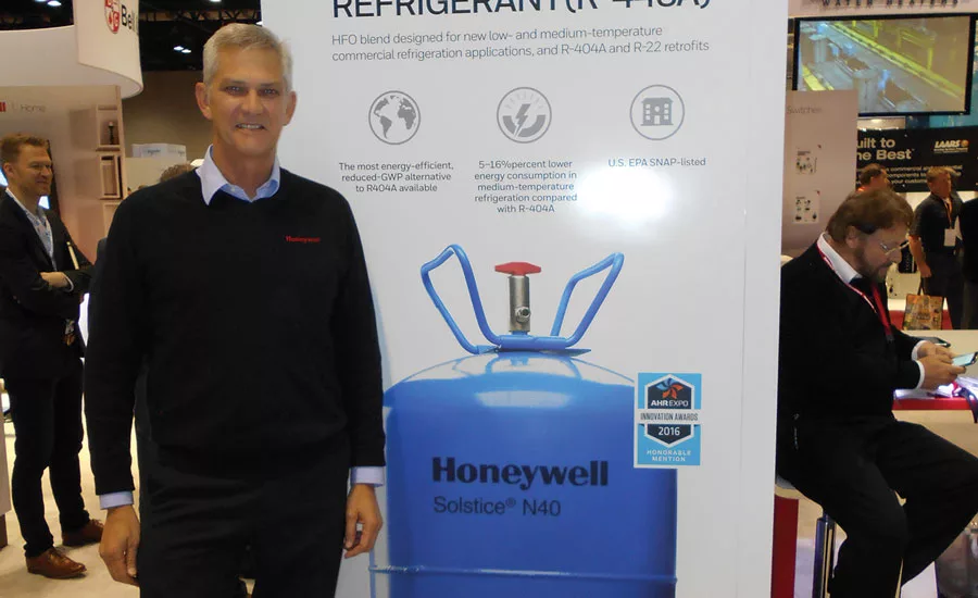 Robert Kebby, global marketing manager, Honeywell Refrigerants, discussed the company’s low-GWP options, including Solstice N-40 (R-448A).