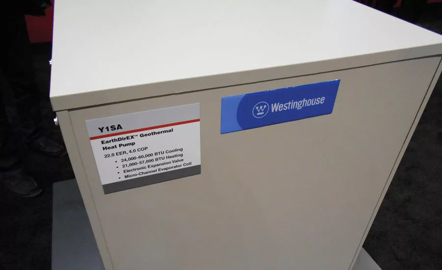 Nortek says its EarthDirEX geothermal heat pump system requires less drilling than other systems.