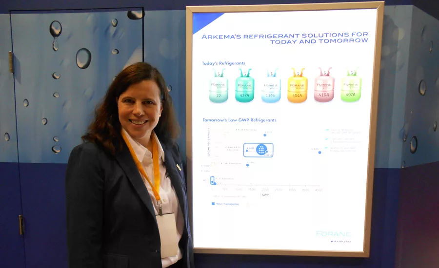 Patti Conlan, market manager, fluorochemicals, Arkema, was on hand to talk about the company’s refrigerant solutions for today and tomorrow.