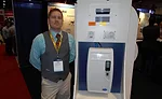 Tom Christensen, tech support and in-house contractor, General Filters, shows off the company’s DS15 electrode steam humidifier.
