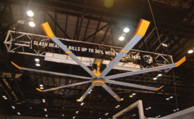 Big Ass Solutions displayed its new Powerfoil X3.0 industrial fan, which optimized to provide more airflow and a larger coverage area, at the AHR Expo.
