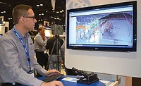 David Burczyk, segment manager, field solutions MEP division, Trimble Navigation Ltd., demonstrates Trimble’s new EdgeWise software, which generates automated modeling from scanned data.