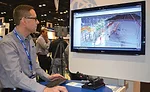 David Burczyk, segment manager, field solutions MEP division, Trimble Navigation Ltd., demonstrates Trimble’s new EdgeWise software, which generates automated modeling from scanned data.
