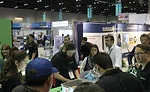 An overhead view of hilmor’s Fastest Hands competition, which has become a staple of the manufacturer’s display at the AHR Expo in recent years.