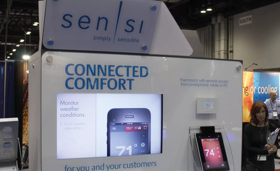 In an effort to help contractors navigate an increasingly complex set of thermostat options, White Rodgers exhibited its Sensi and 80 Series thermostats.