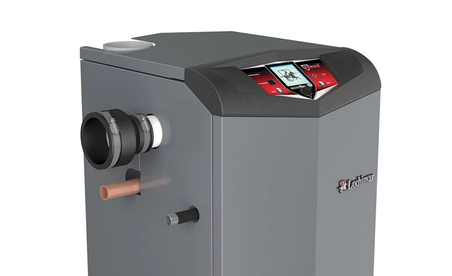 Lochinvar’s new floor-standing fire-tube boiler features a stainless steel fire-tube heat exchanger and offers up to 95 percent AFUE efficiency.