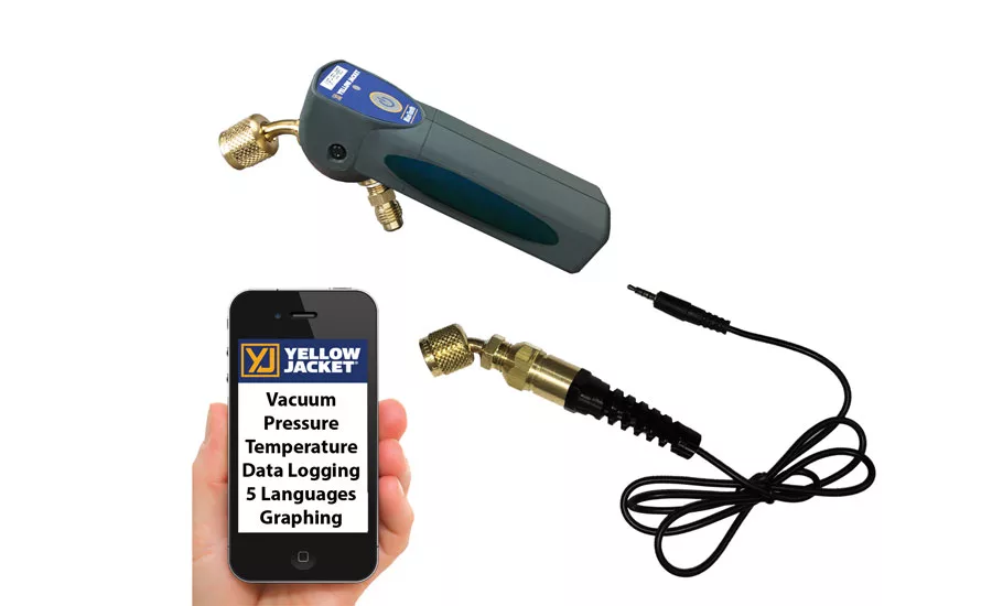 The ManTooth-PTV from Yellow Jacket Products Division, Ritchie Engineering, is a wireless vacuum, pressure, and temperature service tool. Photo courtesy of Yellow Jacket