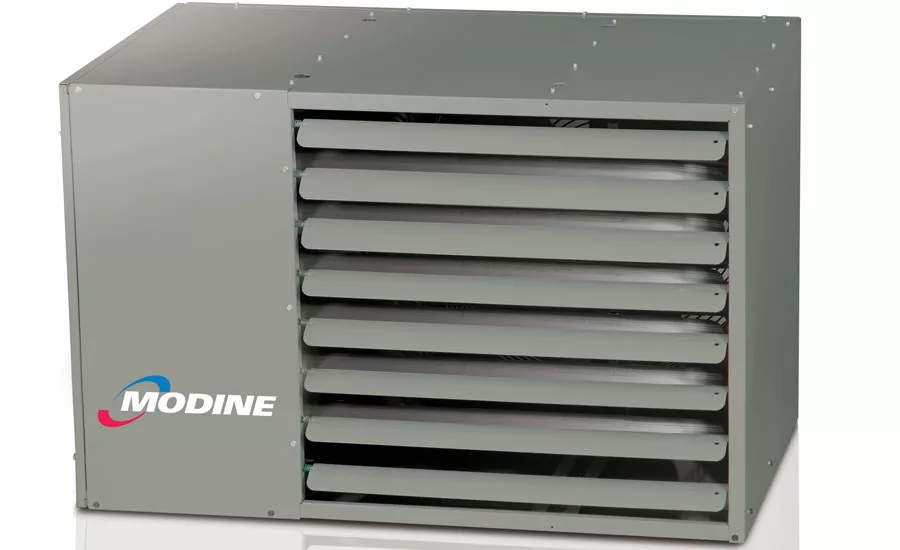 Modine’s 80 percent efficient unit heater features a stainless steel heat exchanger on all units.