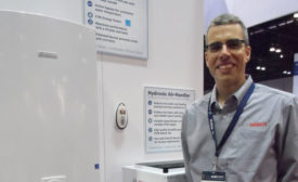 Bosch’s Tom Kelly shows how the company’s new hydronic air handlers can pair with the Greentherm condensing tankless water heater.