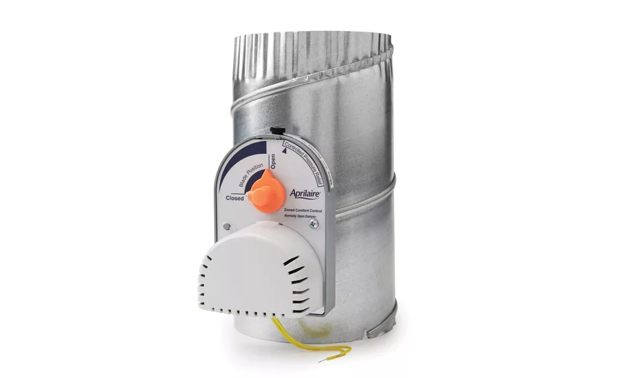 Aprilaire’s zone damper powers closed, allowing conditioned air to continue to flow if the mechanical motor reaches the end of its service life.