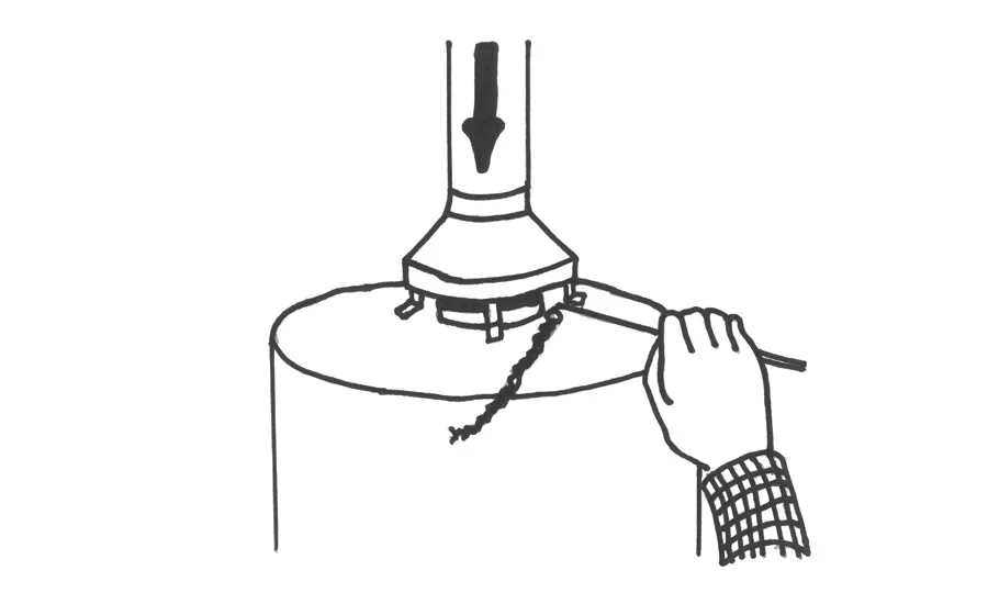 Backdrafting shown with a smoke stick.