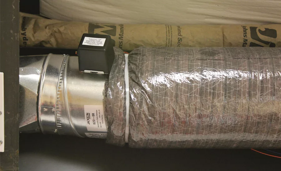 A round bypass damper was installed in this home to increase comfort.