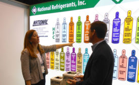 Maureen Beatty (left), executive vice president, National Refrigerants Inc., shares that the industry is looking into ways to make recovery of flammable refrigerants safer