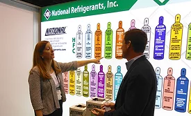 Maureen Beatty (left), executive vice president, National Refrigerants Inc., shares that the industry is looking into ways to make recovery of flammable refrigerants safer