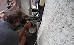 A technician brazes an R-410A refrigerant line. Proper installation techniques help prevent leaks in refrigeration and air conditioning systems. Photo courtesy of D. Brian Baker, Custom Vac Ltd.