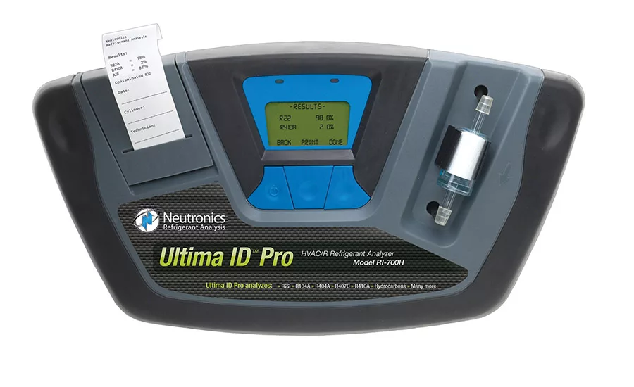 Neutronics Refrigerant Analysis has released an updated version of its Ultima ID Pro Model RI-700H refrigerant analyzer.