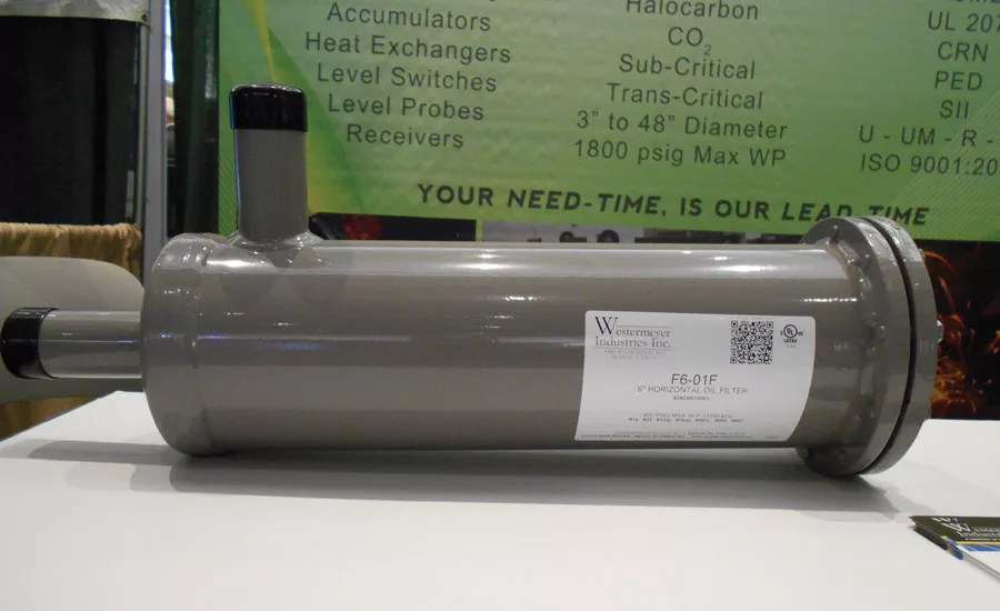 Westermeyer Industries’ coalescing oil separator for ammonia systems.