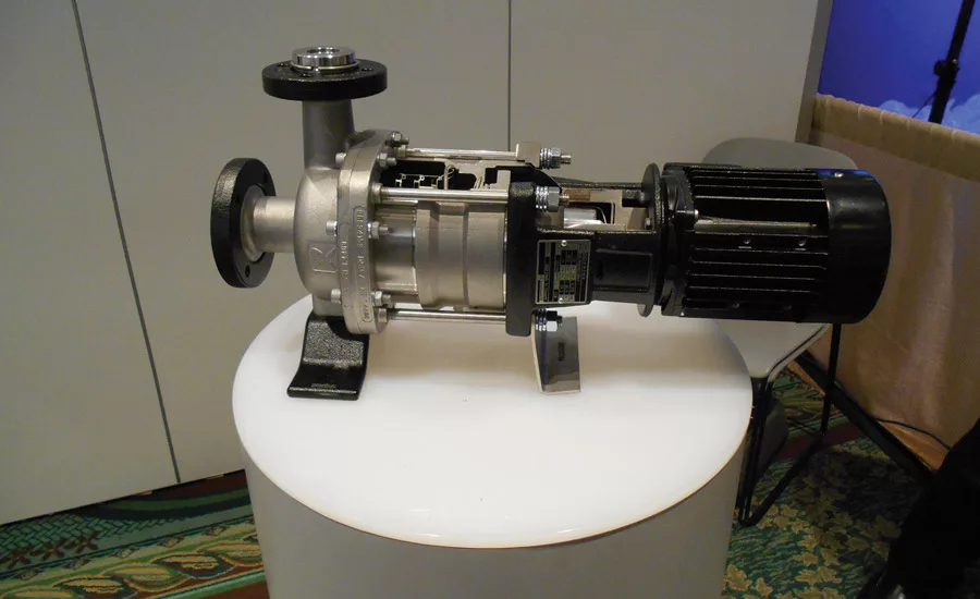 A CRN Series end-suction, multi-stage, centrifugal, magnetic-drive pump from Grundfos.