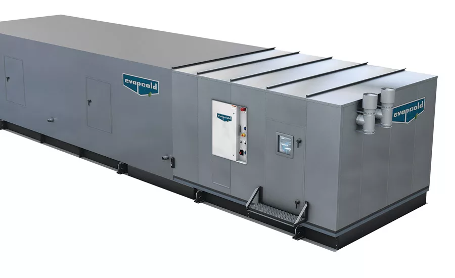 An Evapcold low-charge refrigeration (LCR) packaged ammonia system from Evapco Inc.