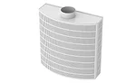 The Titus DVBC is a rectangular displacement diffuser with a curved face for wall-mount applications. It is designed to supply a large volume of air at low velocities into the occupied zone.