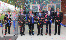 The ribbon cutting at the Helix innovation center